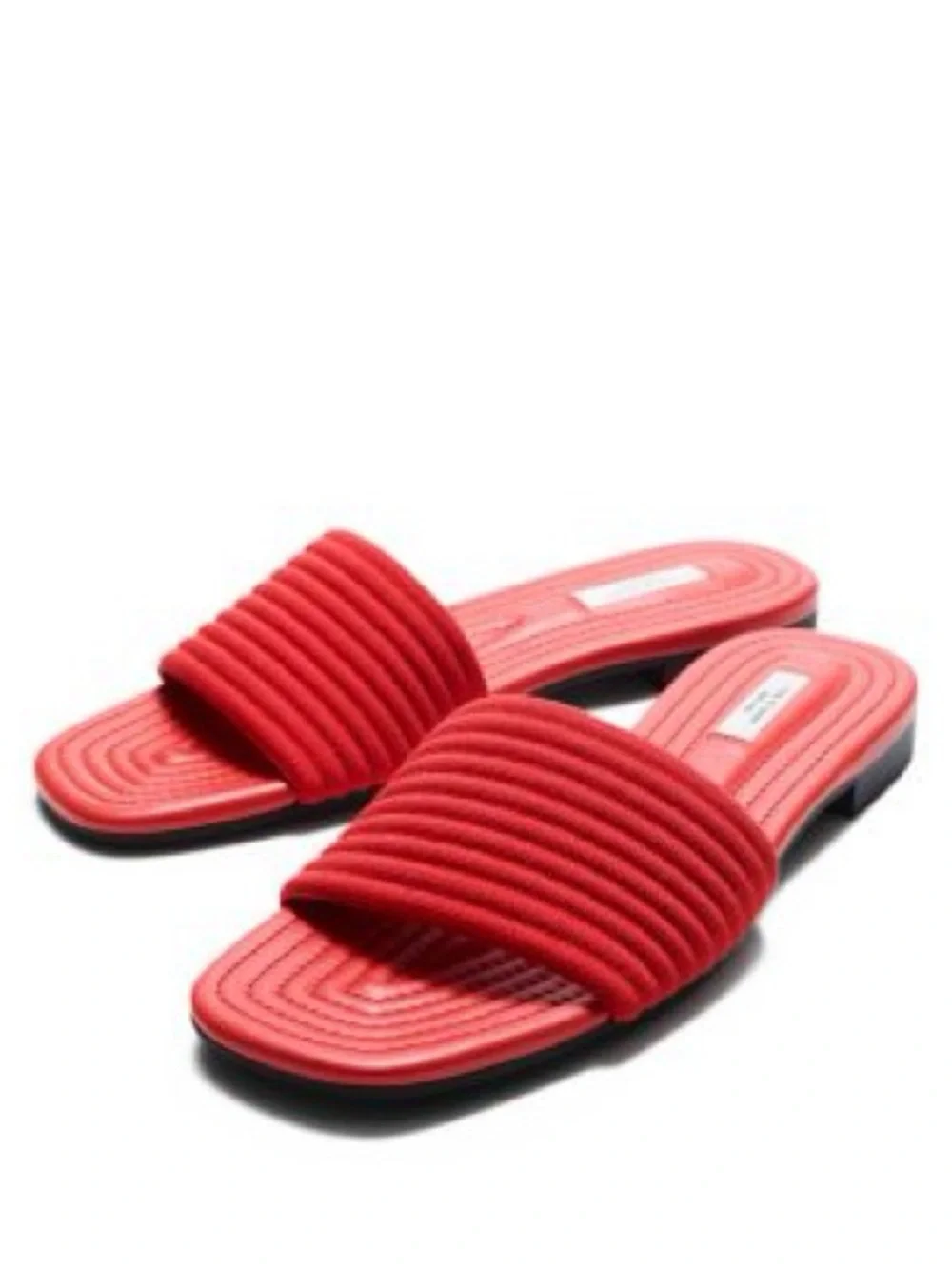 rag & bone Ellis Red Ribbed Slide Sandals size 40
